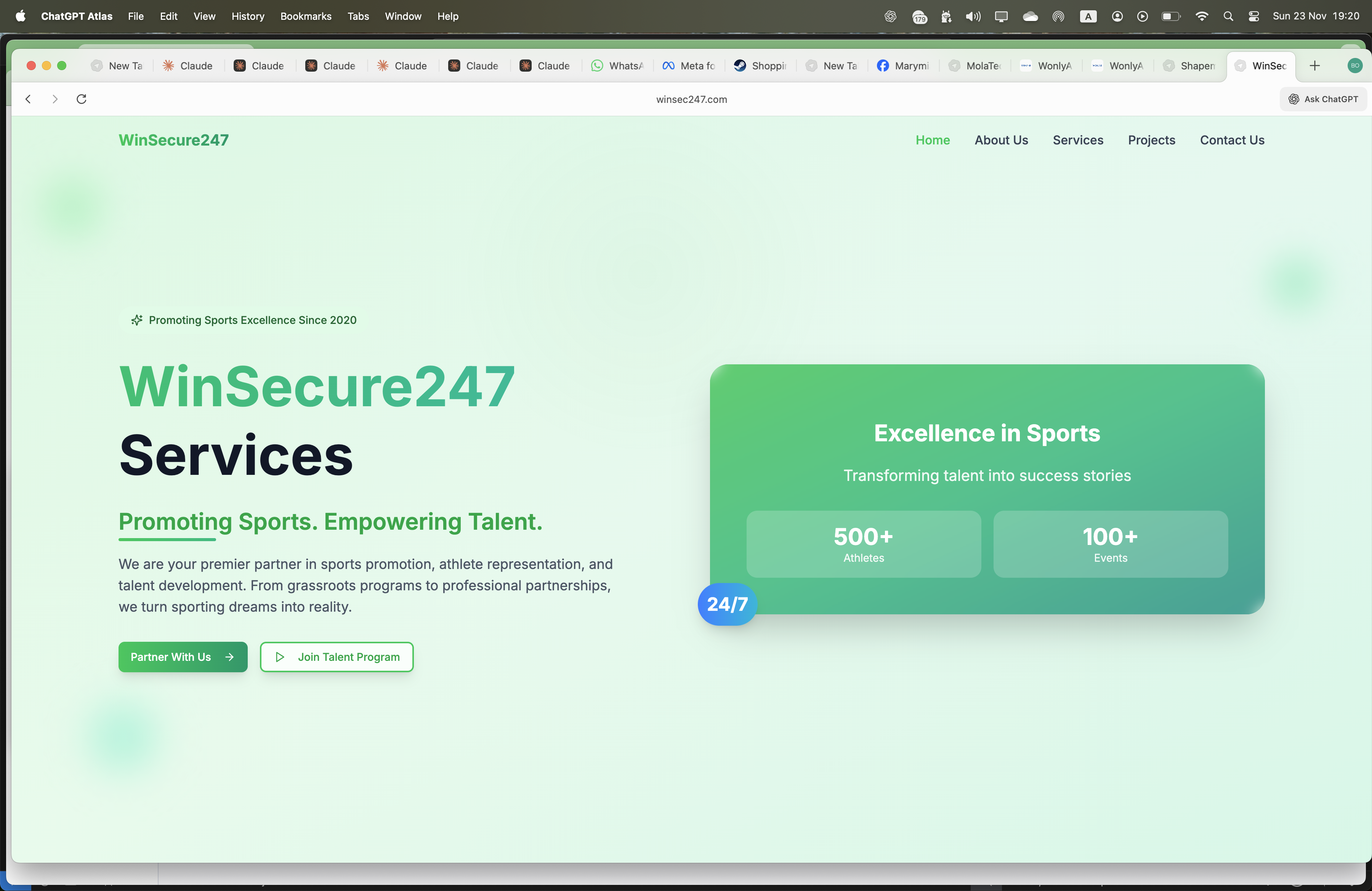 WinSecure247 Sports Platform